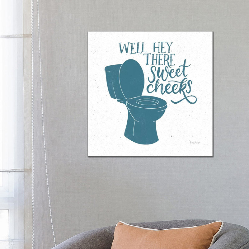 Turkish Tile Bathroom Puns III by Becky Thorns - Print on Canvas, Wrapped Canvas, 66.04cm H x 66.04cm W x 1.91cm D