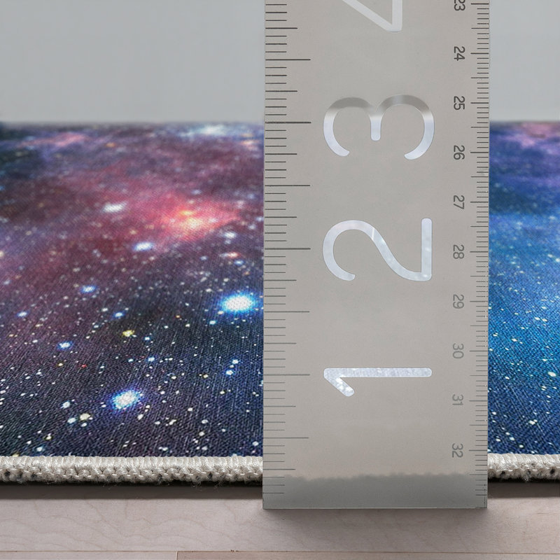  Celestial Space Nebula Modern Abstract Multi Colour Flat-Weave 5'3" x 7'3" Area Rug
