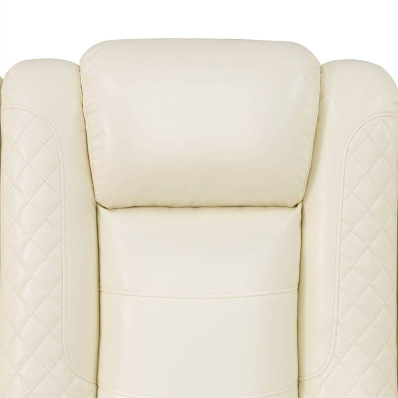 Causeuse inclinable de salon en cuir blanc