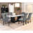 Maroney Rustic Espresso Marble Top Dining Table