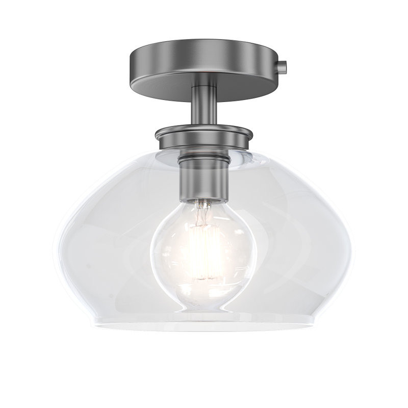 Kinsmon Plug & Play 1-Light Semi Flush Mount in Transitional and Modern Style-9 Inches Tall and 10 Inches Wide