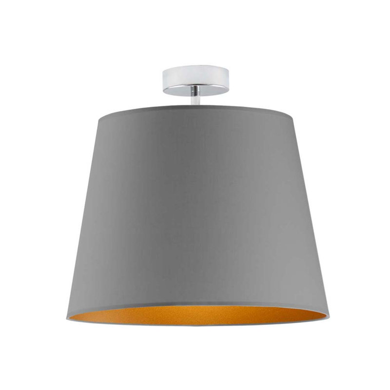 Turek Semi Flush Mount, Grey, Chrome
