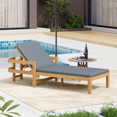 Chaise longue d'extérieur en acacia