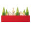 14"L Christmas Wooden House/Brush Trees Table Décor