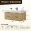 Livia 48" Wall-mounted Single Bathroom Vanity with White Artificial Drop-in Sink without Mirror