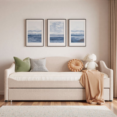 Upholstered Daybed With Led Light And Trundle