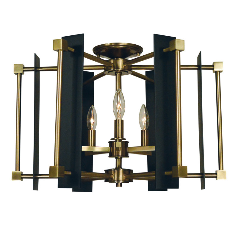Plafonnier 5 lumières Kahniya par Everly Quinn, Laiton antique