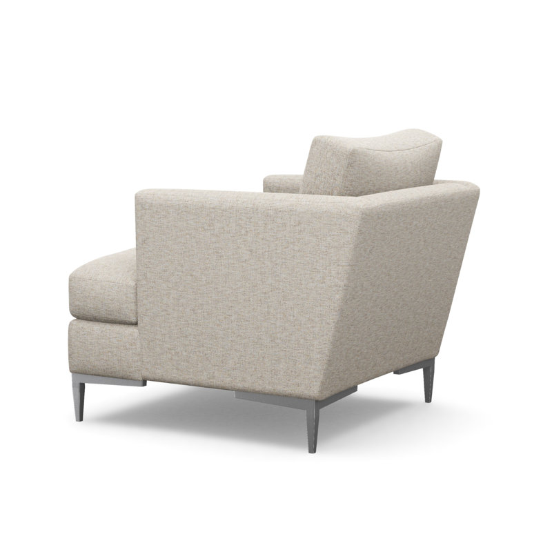 Aiden Accent Chair, Polished Stainless, Vault Sandstone (Performance fabric) 1172-92