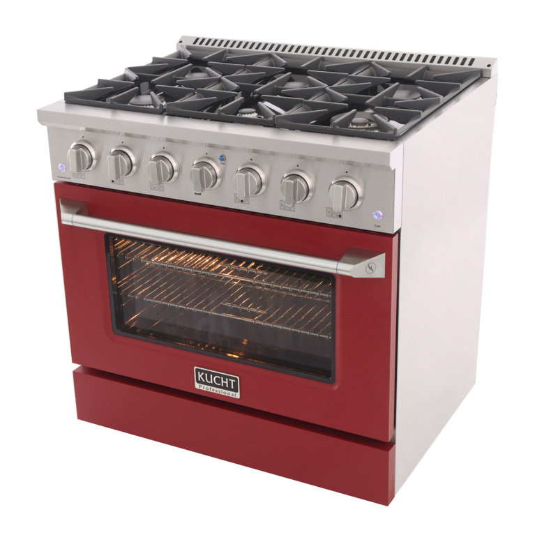 36" 5.2 Cu. Ft. Freestanding Gas, Red, Natural Gas