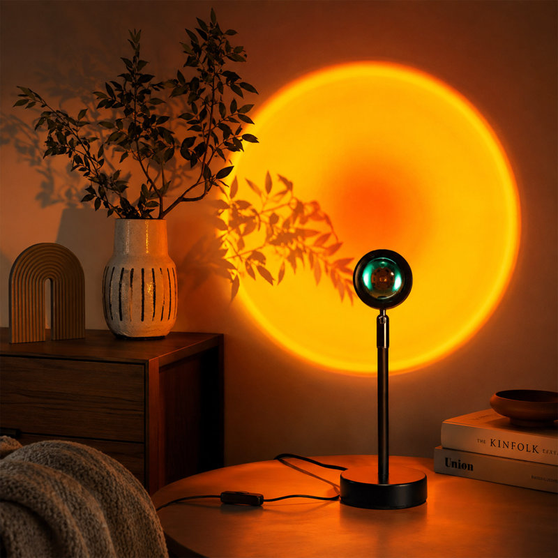 Sunset Projection Floor Lamp with Rotating LED Light