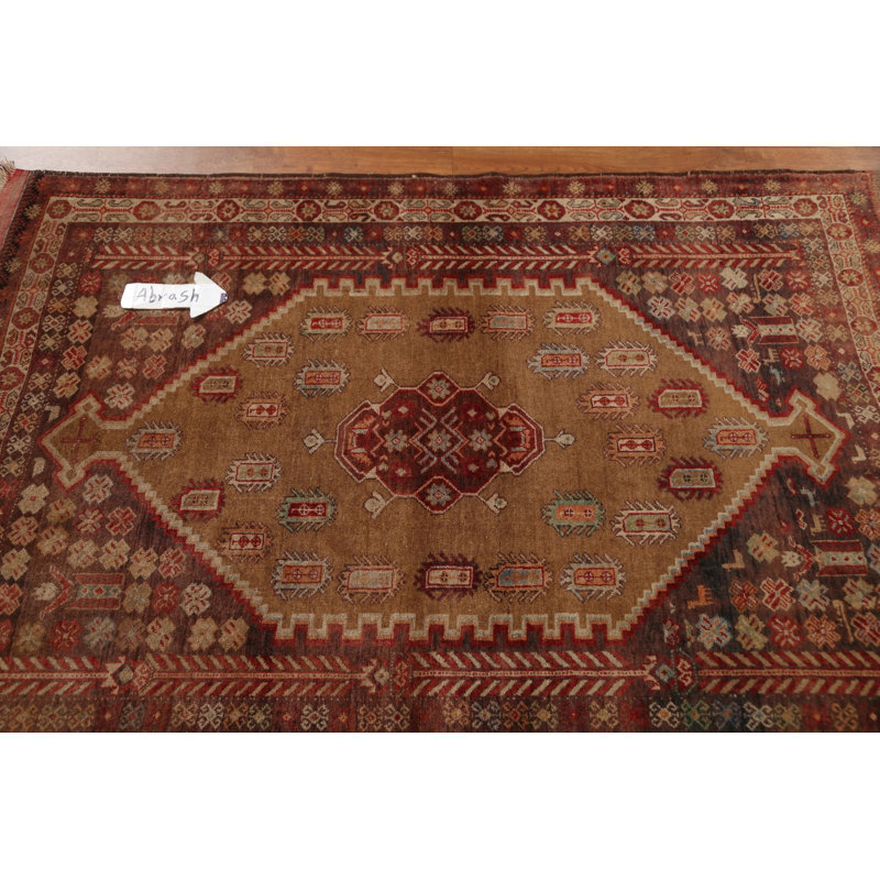 Iza One-of-a-Kind Rectangle 3'11" X 5'8" 1960s Wool Area Rug in Brown