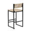 De 2 tabourets de salle à manger tissés, base en métal, siège en corde de papier, conception moderne pour n'importe où, glissade, l 15,19 po x H 34,82 po