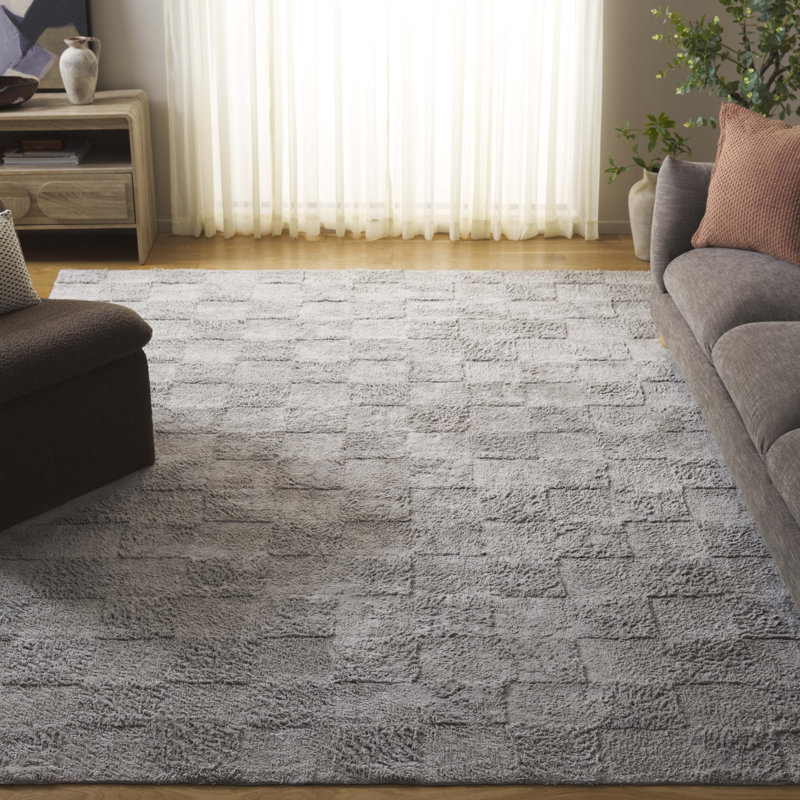 Tapis de couleur unie lavé à la machine Alburtis, Rectangle 8 pi x 10 pi