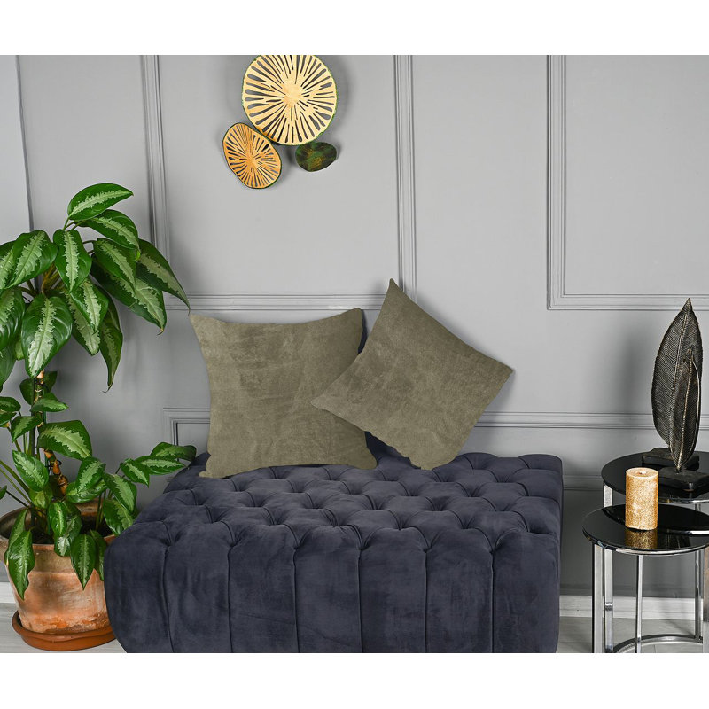 Matte Velvet Cushion Cover - 1 Pc, Khaki, 56cm x 56cm