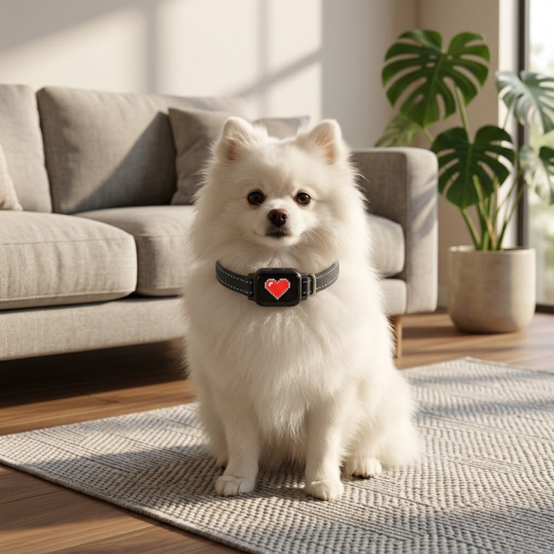 Collier anti-chocs pour petits chiens de 5 à 15 lb, charge magnétique, 3 modes de vibration et de bips, 5 modes de sensibilité, arrêt anti-aboiement, cœur noir / rouge