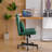 Green Velvet Criss Cross Armless Office Chair With Wheels - Versatile For Home Office, Meditation & Makeup