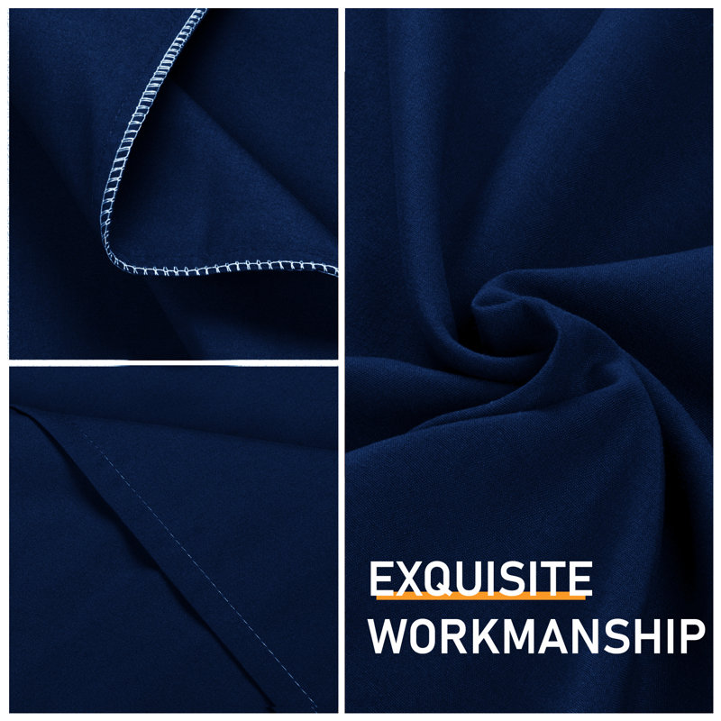 Cathyjo Super Soft Microfibre Reversible 200 TC Plain Duvet Cover Set with Cases, Navy