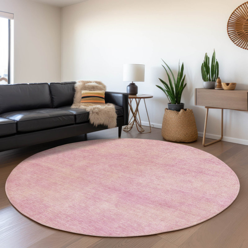 Tapis intérieur / extérieur rose Orlena , 3 pi x 5 pi