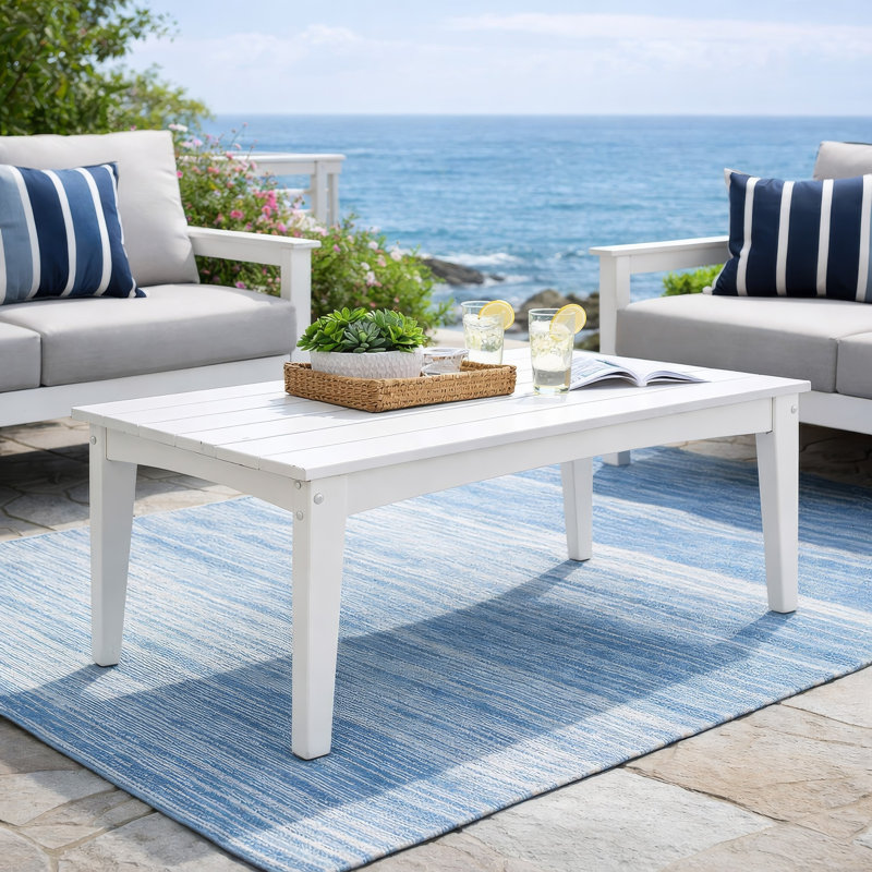Table basse d'extérieur Lynbrook, Blanc
