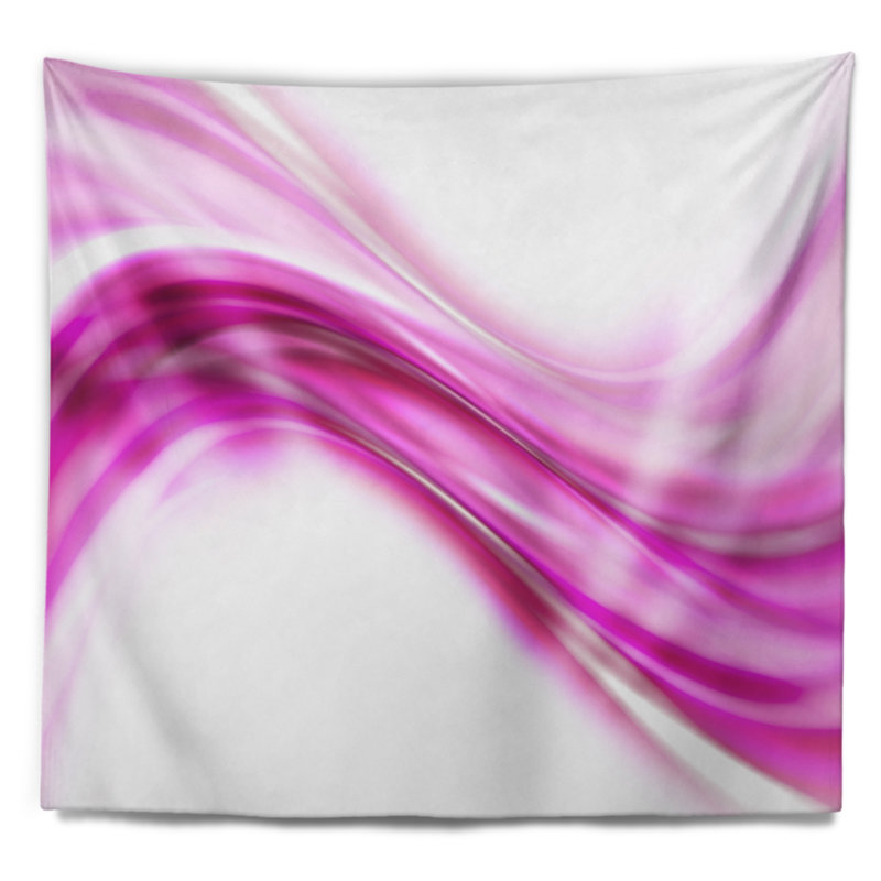 Tapisserie abstraite rose à vagues vers le bas, H 50 po x l 60 po