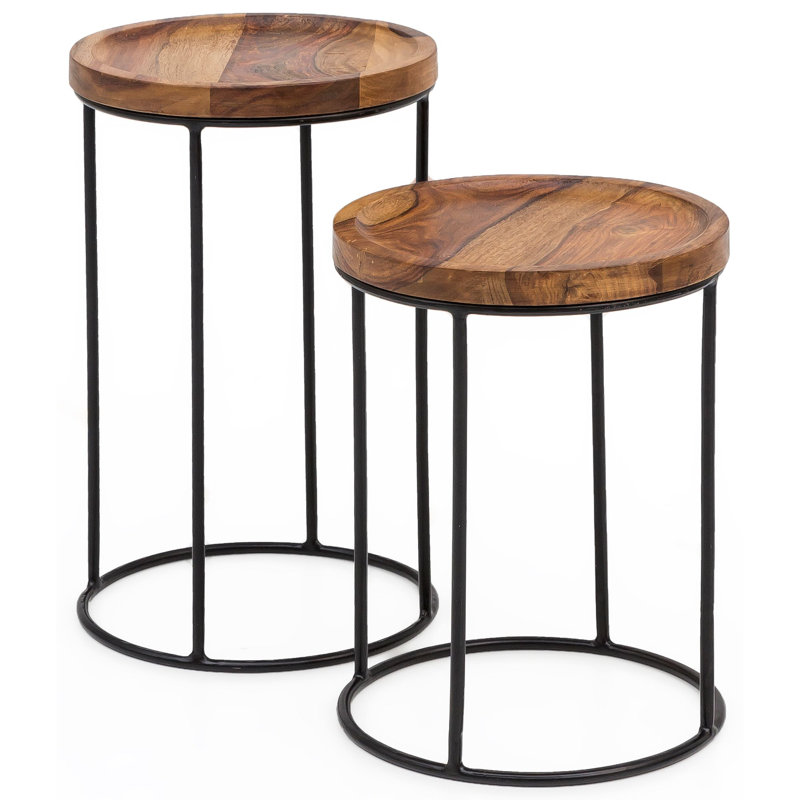 Aldrick Solid Wood Frame Nesting Tables
