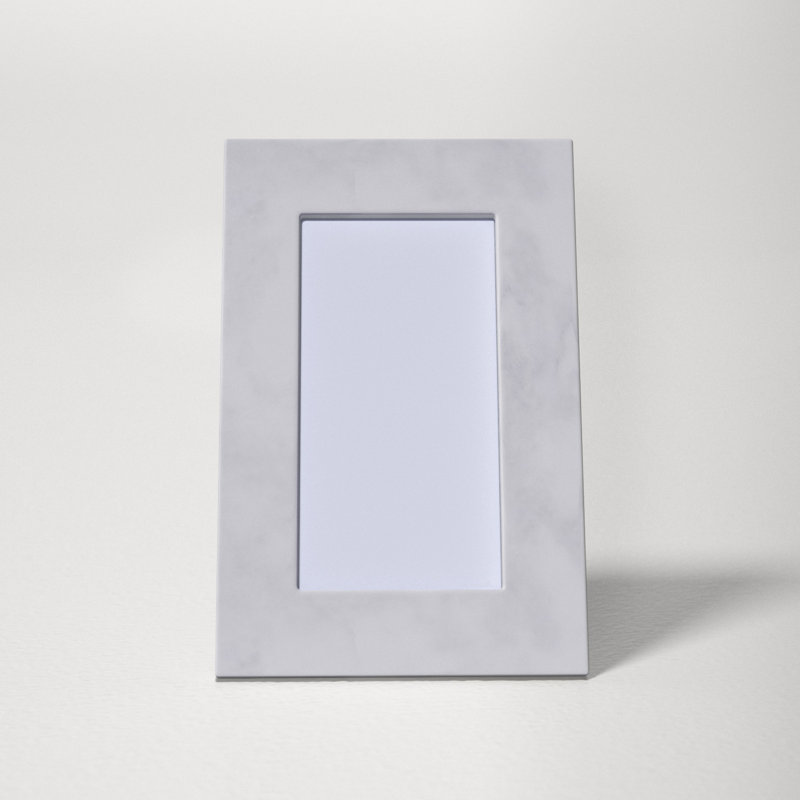 Matheson Marble Matte Picture Frame with Mat, White, 4" x 6"