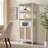 68.5''H Boho - Inspired Rattan Bookcase With Adjustable Shelf And Gold Accents-97848838