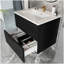 Meuble-lavabo de salle de bain 24 po avec lavabo en céramique - meuble-lavabo mural noir-303940441