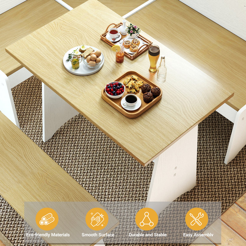 Ensemble de coin-repas 3 pièces Modern Modern, Brun / Blanc