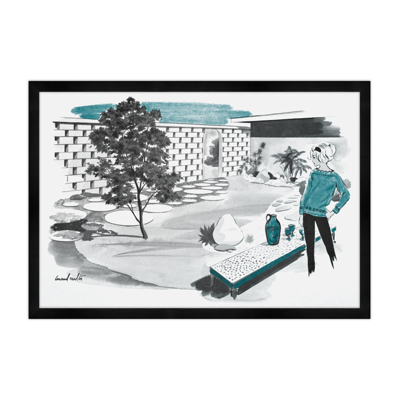 Mid Century Backyard Print