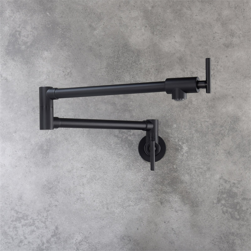 Robinet remplisseur de pot mural, Noir mat