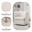 Fauteuil demi-tonneau rembourré de 32,28 po de largeur avec base pivotante à 360 ° en métal-685033749