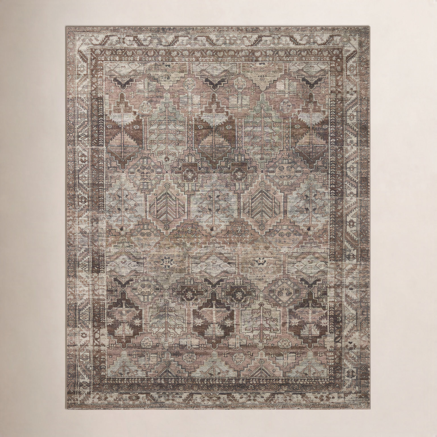 Amber Lewis x Loloi Billie Clay Sage Oriental Rug, Rectangle 2'3" x 3'9"