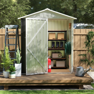5.4Ft.X4.27Ft. Outdoor Storage Shed With Hinge Door,Metal Garden Sheds For Backyard, Patio,Lawn,Utility & Bike Storage