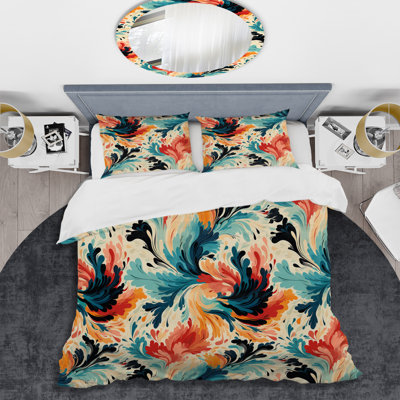 Ikat Artistry Mosaic Radiance Abstract Duvet Cover