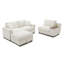 Comfy Cloud Couch: canapé modulaire en forme de L de 120,3 po avec rangement, plateau rotatif à 360 degrés, porte-gobelets et hublots 5 places, siège moelleux, style moderne, compartiments d'accoudoirs en lin beige, grande douceur,-1070258150