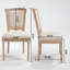Ensemble de 2 chaises de salle à manger French Country, chaises rembourrées avec dossier en T, techniques de tréfilage et de sculpture, démontables