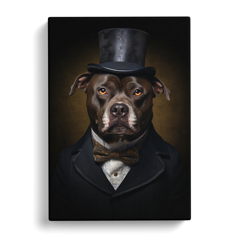 Staffordshire Bull Terrier Gothic - Print, 60cm H x 40cm W x 3cm D