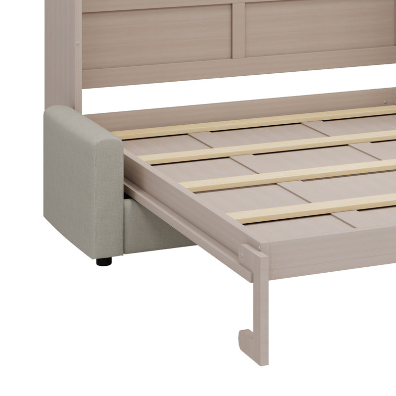 Grand lit escamotable avec canapé et éclairage DEL