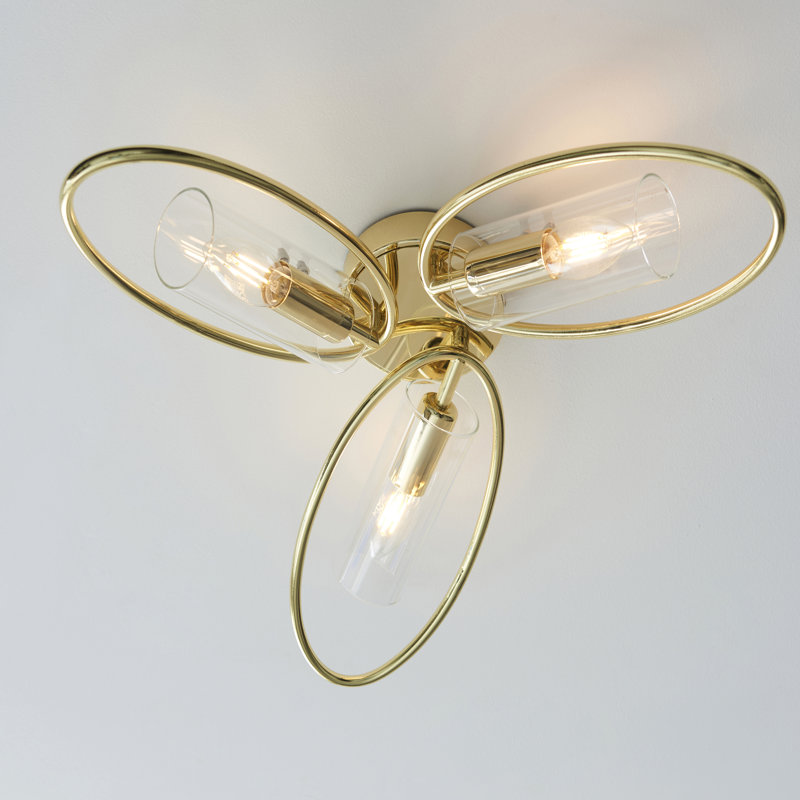 Aaban 3Lt Semi Flush, Brass