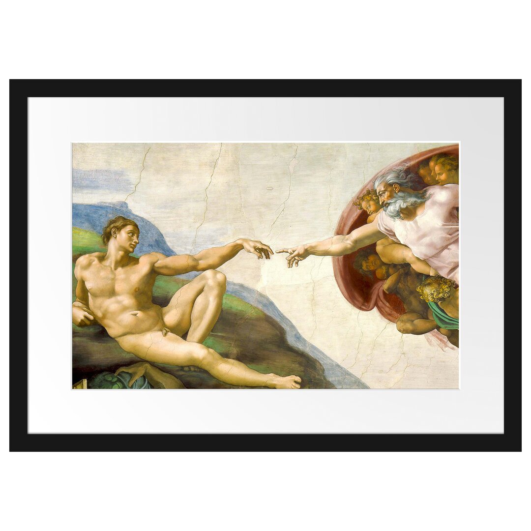 Gerahmter Kunstdruck The Creation of Adam von Michelangelo