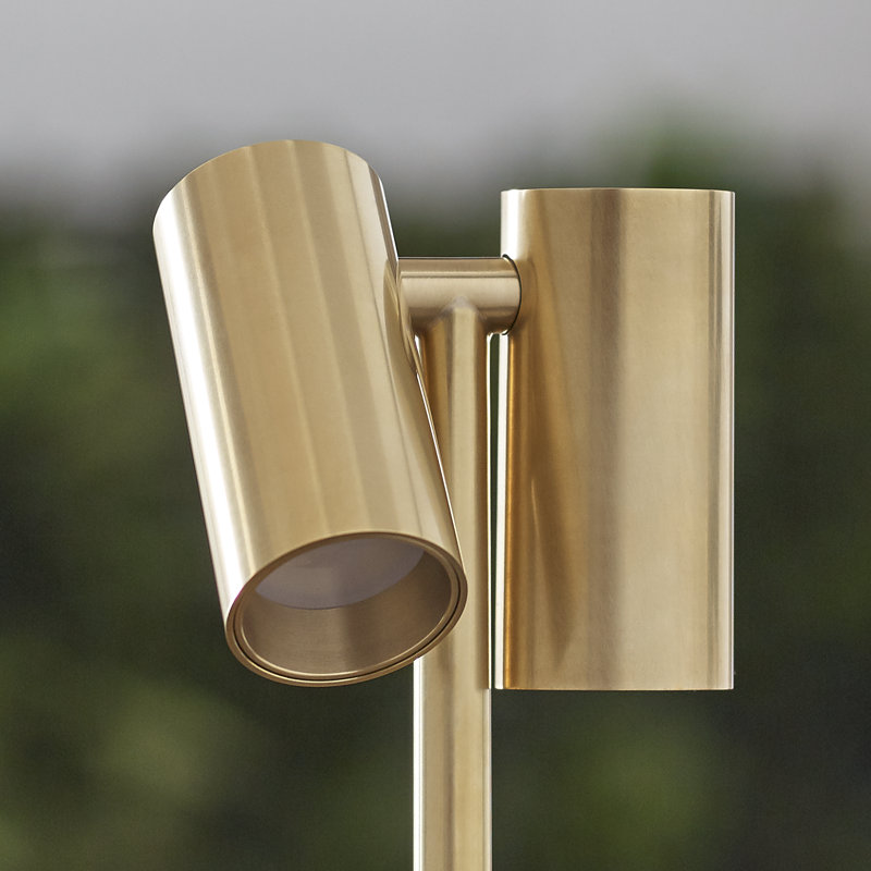 Doppia Accent Rechargeable Table Lamp, Natural Brass