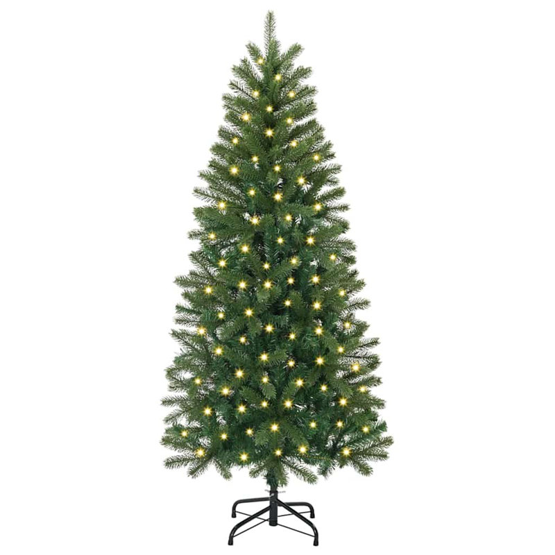  Artificial Christmas Tree with 150 LEDs Green PE and PVC, 3.94' H