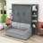 Queen-Size Murphy Bed with Built-In Sofa, Easy Lift Mechanism and Stylish Design-96583146