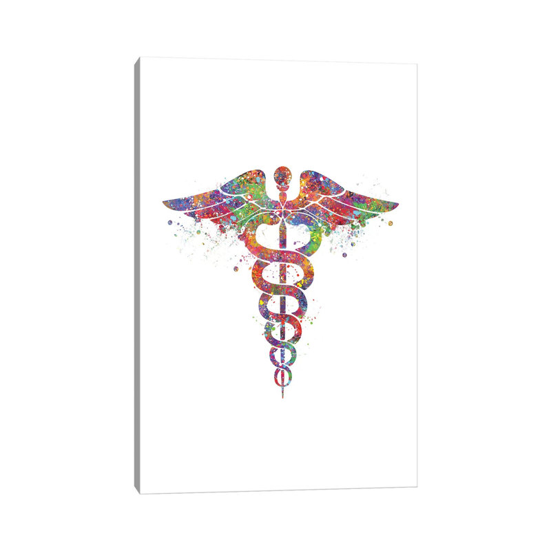 Caduceus by Genefy Art - Wrapped Canvas Print, 20.32 cm H x 30.48 cm W