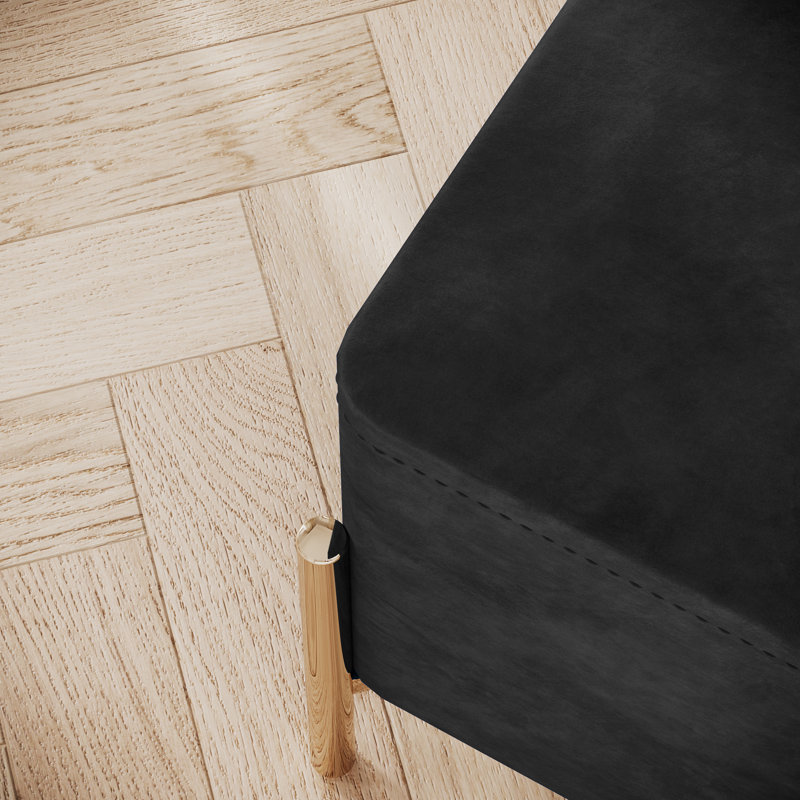Barnum 16" Wide Square Footstool Ottoman, Black
