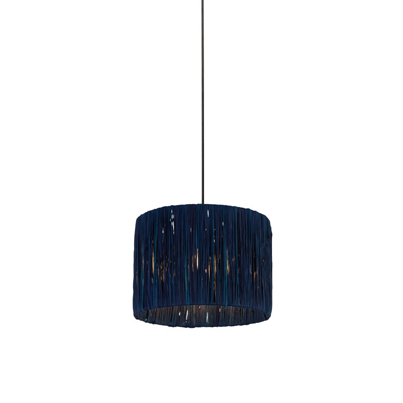 Raffia And Mild Steel Traditional, Blue, 18 cm H x 25 cm W x 25cm D