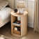 Round Fluted End Table With Sliding Tambour Door And Storage Shelf (Set Of 2)