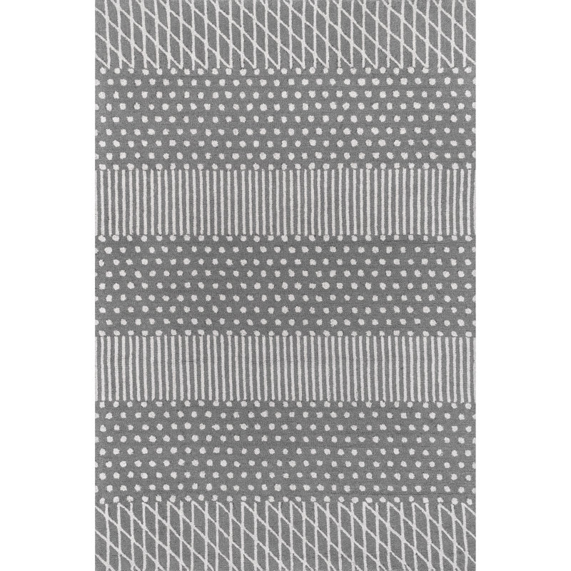 Wool Geometric Indoor Rug, Rectangle 5' x 8'