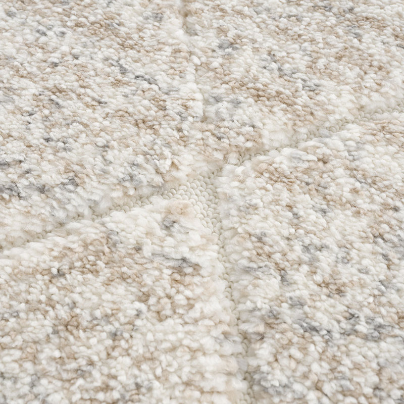 Tapis de bain Talas en treillis crème, L 7 pi x l 5 pi 3 po